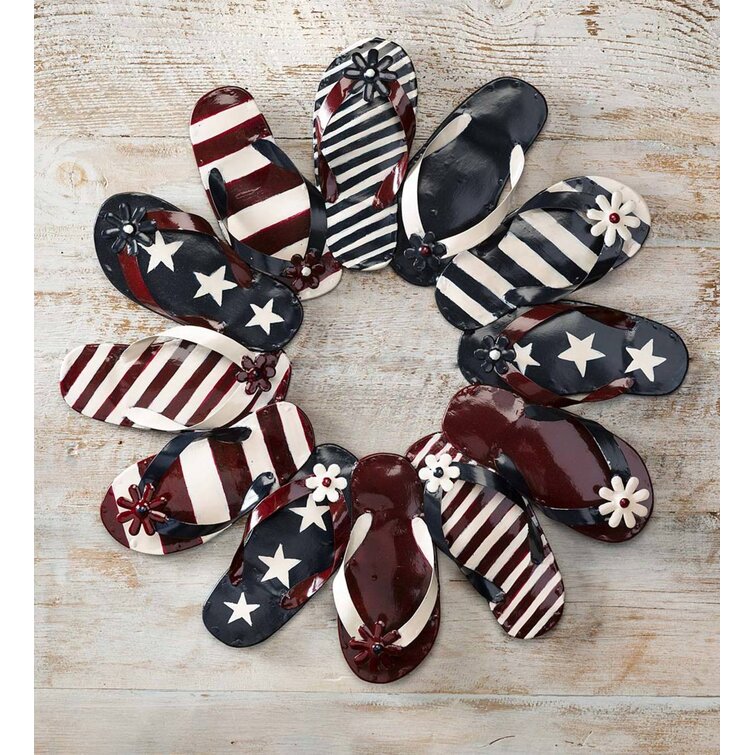 Metal flip flop deals wall decor